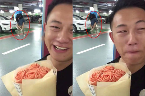 Hí hửng ôm hoa đến nhà người yêu để tặng quà sinh nhật, chàng trai không ngờ lại gặp cảnh tượng này