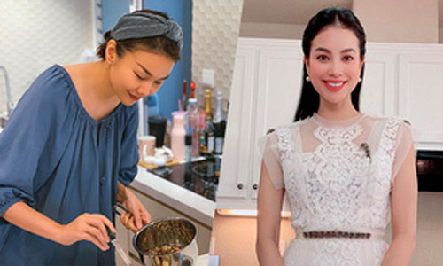 Trang phục vào bếp của sao Việt