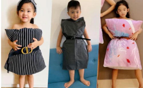 Nhóc tì nhà sao Việt lấy gối làm váy: Con gái Xuân Lan chuẩn siêu mẫu, nhóc tì nhà Hải Băng cực dễ thương