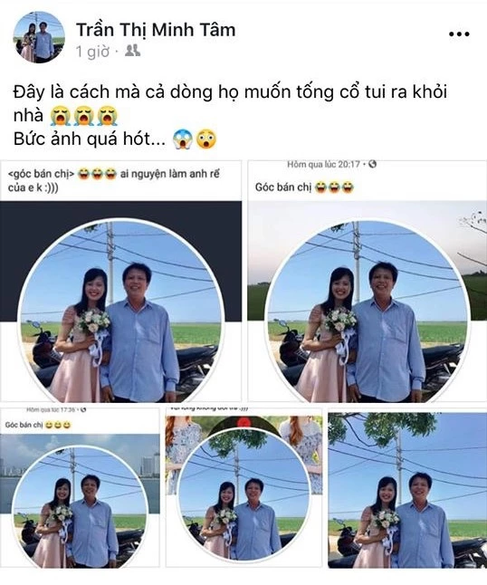 Cả gia đình của Minh Tâm đồng loạt “rao bán” cô gái trên Facebook.