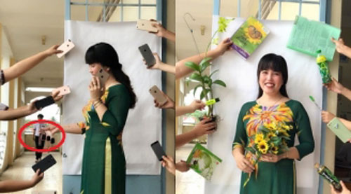 Học theo trào lưu chụp ảnh "hot trend", cô giáo khiến dân mạng "lóa mắt" vì loạt iPhone sang chảnh