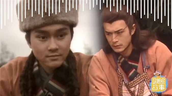 Xiêm y của Trương Trí Lâm (trái) khi đóng Quách Tĩnh trong Anh hùng xạ điêubản 1994 giống hệt bộ đồ Cổ Thiên Lạc mặc trong phim kiếm hiệp Loan đao phục hận năm 1997.