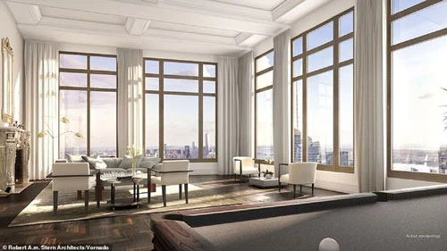Ngôi nhà đắt nhất từng được bán tại Mỹ là căn penthouse giá 238 triệu USD ở thành phố New York. Với khối tàn sản của mình, MacKenzie Bezos có thể mua đến 151 căn như vậy. Ảnh: Vordano.