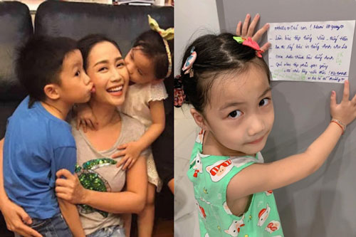 Hài hước chuyện con gái Ốc Thanh Vân 7 tuổi đã biết trả lời thư của mẹ, còn "mách tội" anh hai như thế này đây
