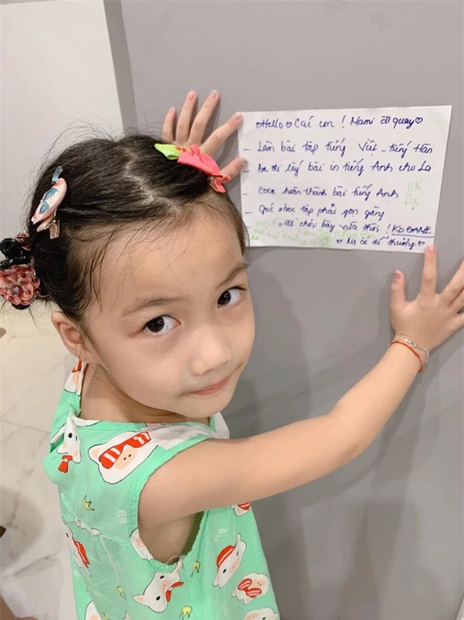 Hài hước chuyện con gái Ốc Thanh Vân 7 tuổi đã biết trả lời thư của mẹ, còn mách tội anh hai như thế này đây - Ảnh 2.