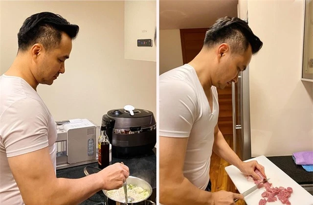 Ở nhà chống dịch, Chi Bảo thường xuyên vào bếp nấu ăn cho vợ - 5