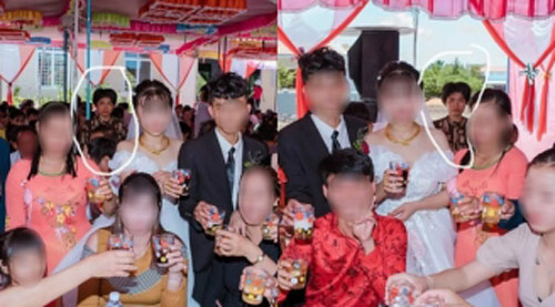 Xem lại bộ ảnh cưới, thợ ảnh không khỏi giật mình vì nhân vật lạ thập thò phía sau lưng cô dâu chú rể