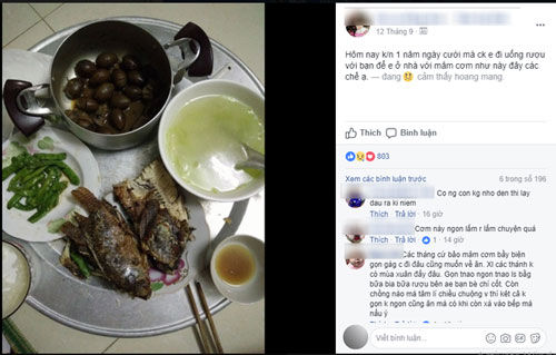 Kỷ niệm 1 năm ngày cưới, vợ than thở chồng bỏ rơi ăn cơm một mình khiến hội chị em người xót kẻ chê