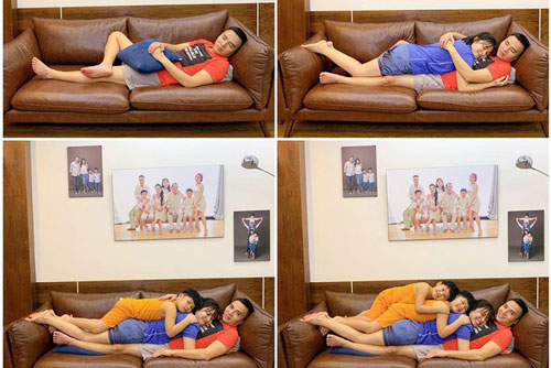 MC Hoàng Linh chia sẻ ảnh gia đình nằm chồng lên nhau gây “bão mạng”