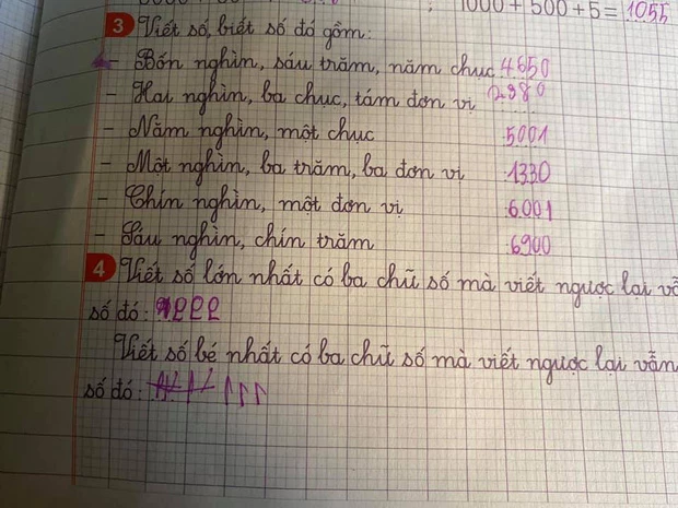 Hình ảnh bài toán của một học sinh tiểu học.