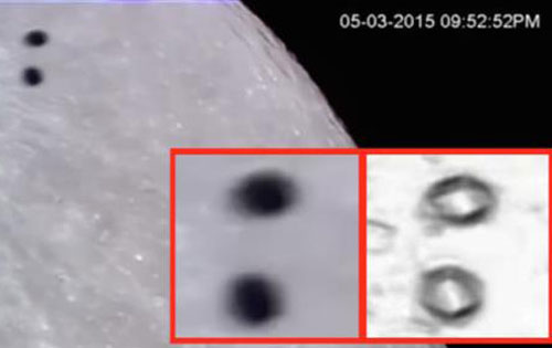 Xuất hiện hai UFO bay qua Siêu Trăng