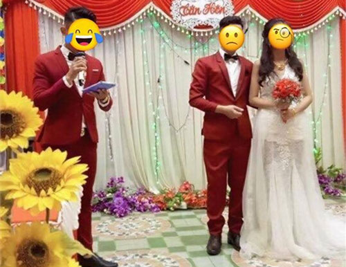 Cô dâu bàng hoàng phát hiện chú rể mặc đồ đôi với "người đàn ông lạ" ngay trong hôn lễ