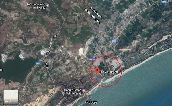 Hình ảnh vị trí dự án Khu du lịch sinh thái biển cao cấp Lạc Việt (Nguồn: Website dự án)
