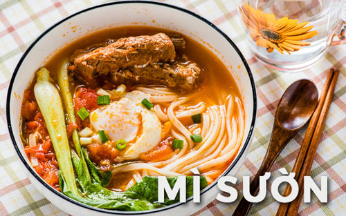 Bữa sáng thơm ngon, lạ miệng với món mì sườn