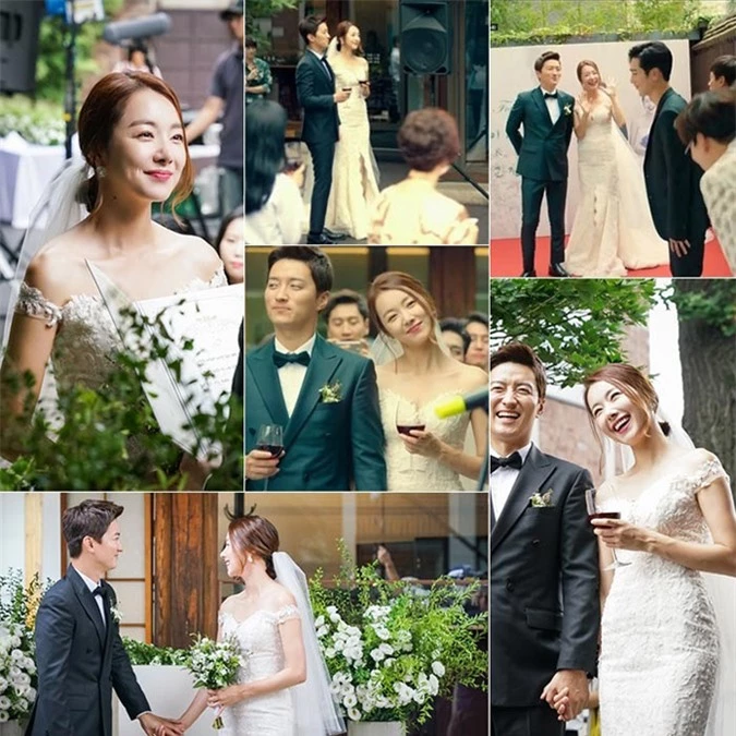 So Yihyun trong phim Euntourage (Người đồng hành)Diễn viên So Yihyn đã diện váy cưới trắng trễ vai của thương hiệu Hàn Quốc Vivatamtam trong bối cảnh phim. Váy có vai trễ, đường xẻ từ ngang đùi và được đắp ren. Cặp cô dâu chú rể trong phim cũng đã kết hôn ngoài đời thực.