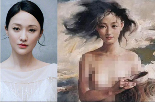 Tranh khỏa thân của Châu Tấn bị rò rỉ, gây xôn xao