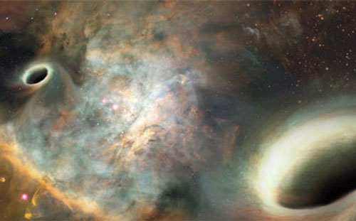 Cảnh tượng hai lỗ đen khổng lồ quay xung quanh nhau siêu hiếm