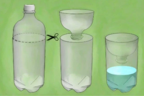 Cách bẫy gián bằng chai nhựa.