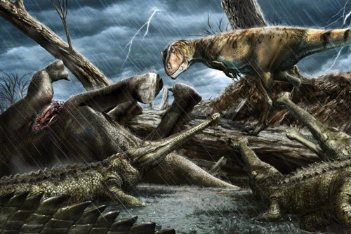 Ảnh minh họa những con khủng long tại Kem Kem, khu vực nguy hiểm nhất lịch sử Trái Đất. Ảnh: Press Association.