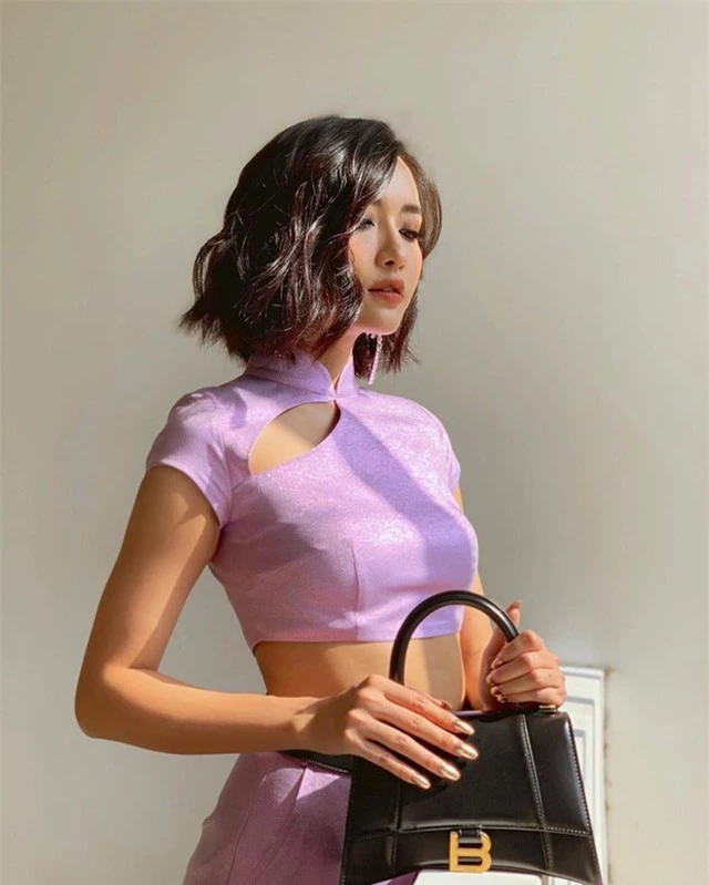 Loạt mỹ nhân Việt diện áo crop top cổ xường xám “khoe” eo thon - 4