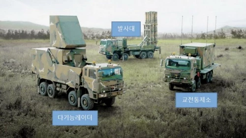 Hệ thống Cheongung SAM tự hành bao gồm ít nhất một bệ phóng (có khả năng mang tới 8 tên lửa), trung tâm chỉ huy và điều khiển và radar đa chức năng. Nguồn: DAPA.