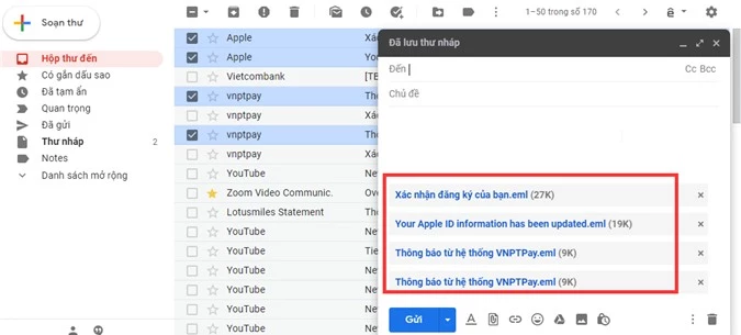 Cách chuyển tiếp nhiều email Gmail cùng lúc