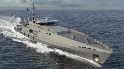 Đồ họa tàu tuần tra lớp Cape của Hải quân Hoàng gia Australia. Ảnh: Austal.