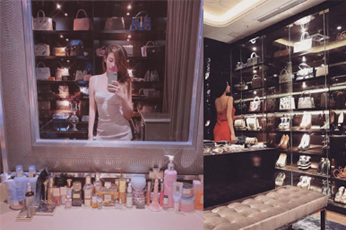 Đăng ảnh gợi cảm trước khi đi ngủ, Huyền Baby khiến bao cô gái mơ ước vì bàn trang điểm và BST túi hàng hiệu đắt đỏ