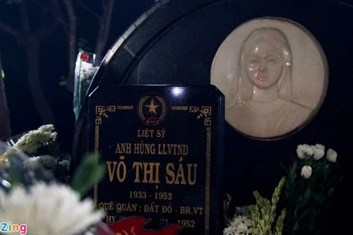 Mộ nữ anh hùng Võ Thị Sáu tại Nghĩa trang Hàng Dương. Ảnh: Zing.vn