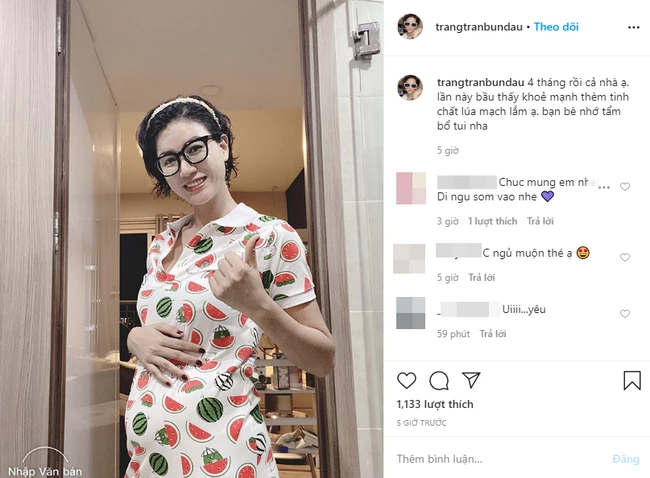 Trang Trần bất ngờ thông báo đã mang thai lần hai.