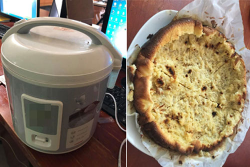 Làm bánh bông lan bằng nồi cơm điện: Bánh hỏng, cháy khét luôn cả nồi, dân mạng chỉ ra sai lầm