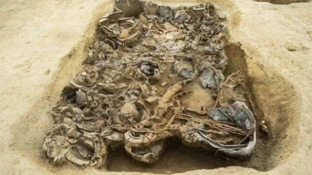 Hình ảnh khu vực phát hiện lăng mộ cổ.