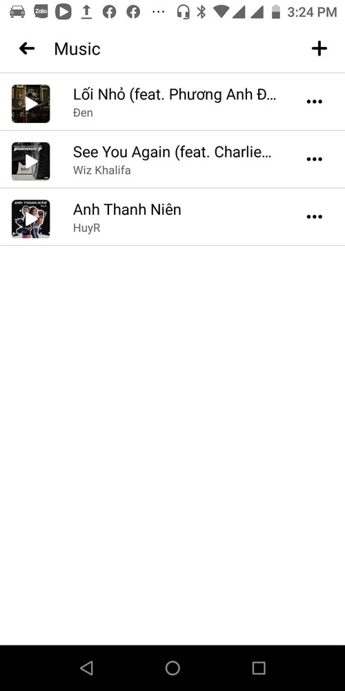 Bây giờ ai vào trang Facebook cá nhân của bạn đều có thể vào mục Music xem danh sách bài hát bạn chọn và nghe thử.