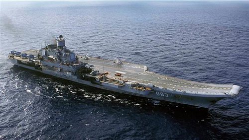 Tàu sân bay Đô đốc Kuznetsov của Hải quân Nga. Ảnh: TASS.