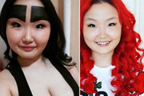 Chân dung thật của cô gái có bộ lông mày khổng lồ