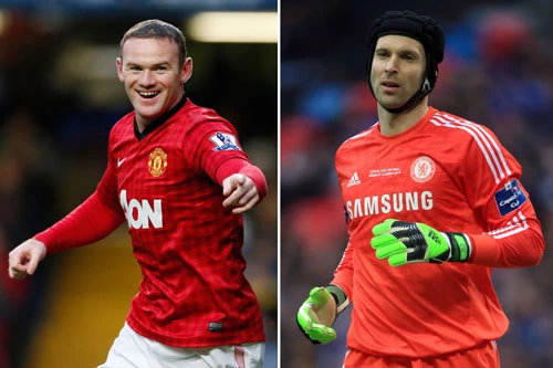 Cech (phải) ngán nhất Rooney.