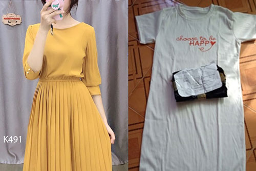 Đặt mua váy trên mạng, cô nàng uất nghẹn nhận về thứ vừa cũ vừa bẩn như "giẻ lau"