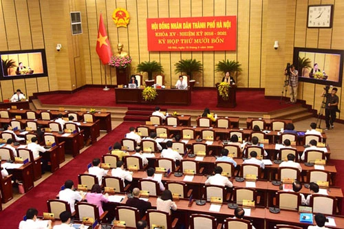 Quang cảnh kỳ họp thứ 14, HĐND thành phố Hà Nội khóa XV.