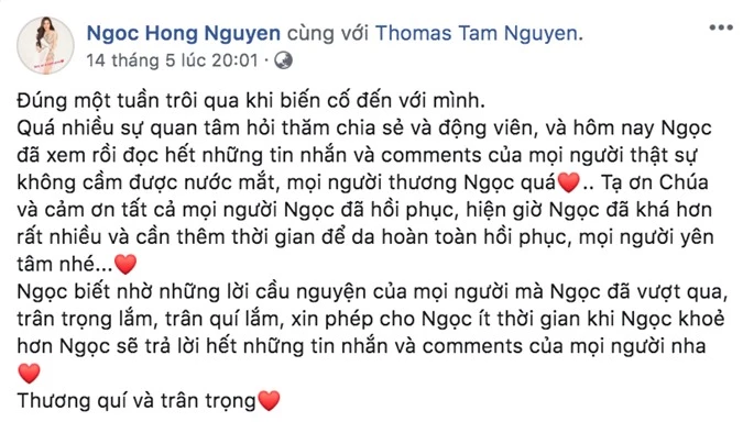 Ca sĩ Hồng Ngọc lần đầu lộ diện sau khi bị bỏng nặng do nổ nồi xông hơi  - Ảnh 3.