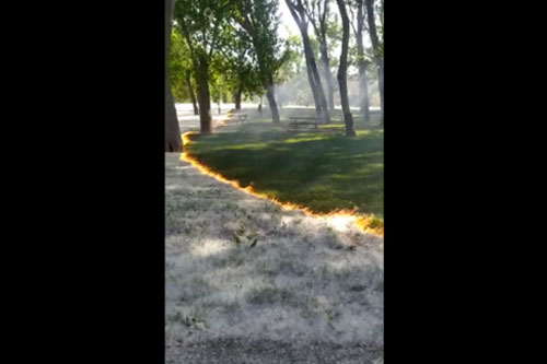 Ngọn lửa bí ẩn xuất hiện trong công viên ở Tây Ban Nha