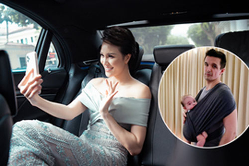 Chồng Tây trông con cho Phương Mai chạy show