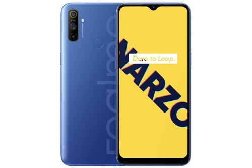 Realme Narzo 10A có vỏ ngoài bằng nhựa. Máy có kích thước 164,4x75x8,95 mm, cân nặng 195 g. 