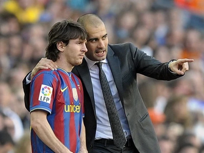 HLV Pep Guardiola và Lionel Messi đã cùng nhau giúp Barca giành mọi danh hiệu và thống trị châu Âu. Ảnh: Getty.