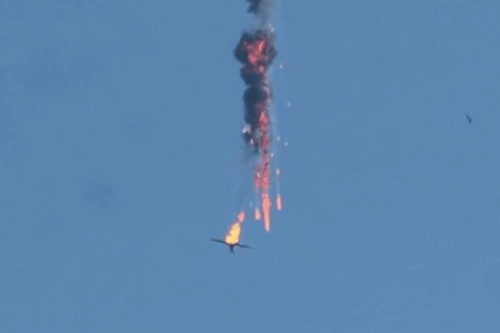 Tiêm kích Nga được báo cáo đã bắn hạ một máy bay không người lái do Mỹ chế tạo. Ảnh: Avia-pro.