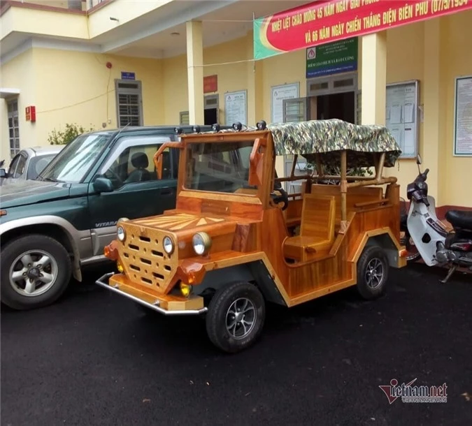 Độc đáo chiếc Jeep gỗ chạy động cơ xe máy Honda của dân chơi Thái Nguyên