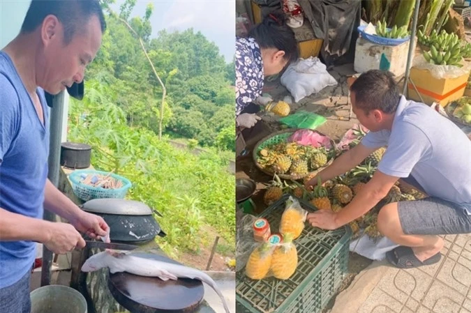 Dù là một doanh nhân thành đạt, ông xã Vy Oanh không ngại đi chợ, vào bếp để nấu những món ăn ngon cho gia đình.