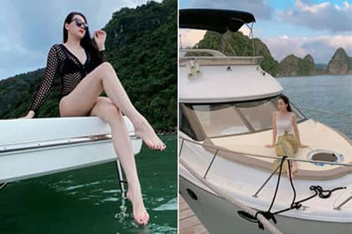 Cùng khoe dáng trên du thuyền, siêu mẫu Phạm Ngọc Thạch 'ăn đứt' Á hậu Ngô Trà My ở điểm này