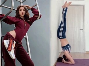 Chi Pu mới ngày nào còn ngã nhào khi yoga "trồng cây chuối" mà giờ đã sắp thuần thục lắm rồi đây
