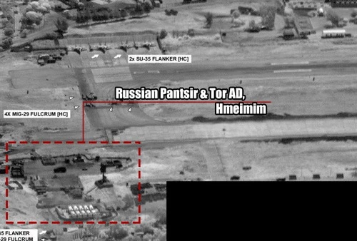 Bức không ảnh do máy bay trinh sát Mỹ chụp căn cứ Hmeimim của Nga. Ảnh: Avia-pro.