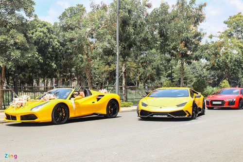 Dàn siêu xe hoành tráng tại lễ cưới ở TP.HCM